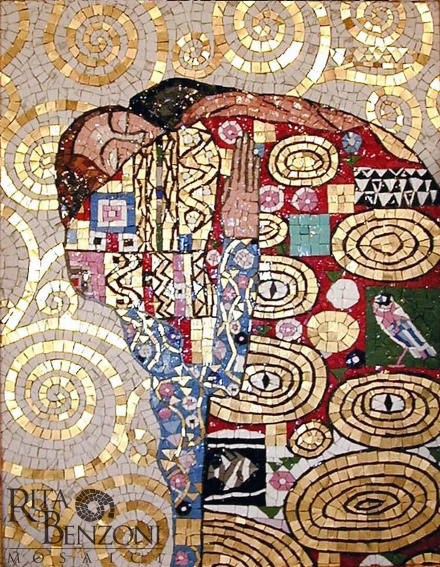 Abbraccio Klimt mosaico