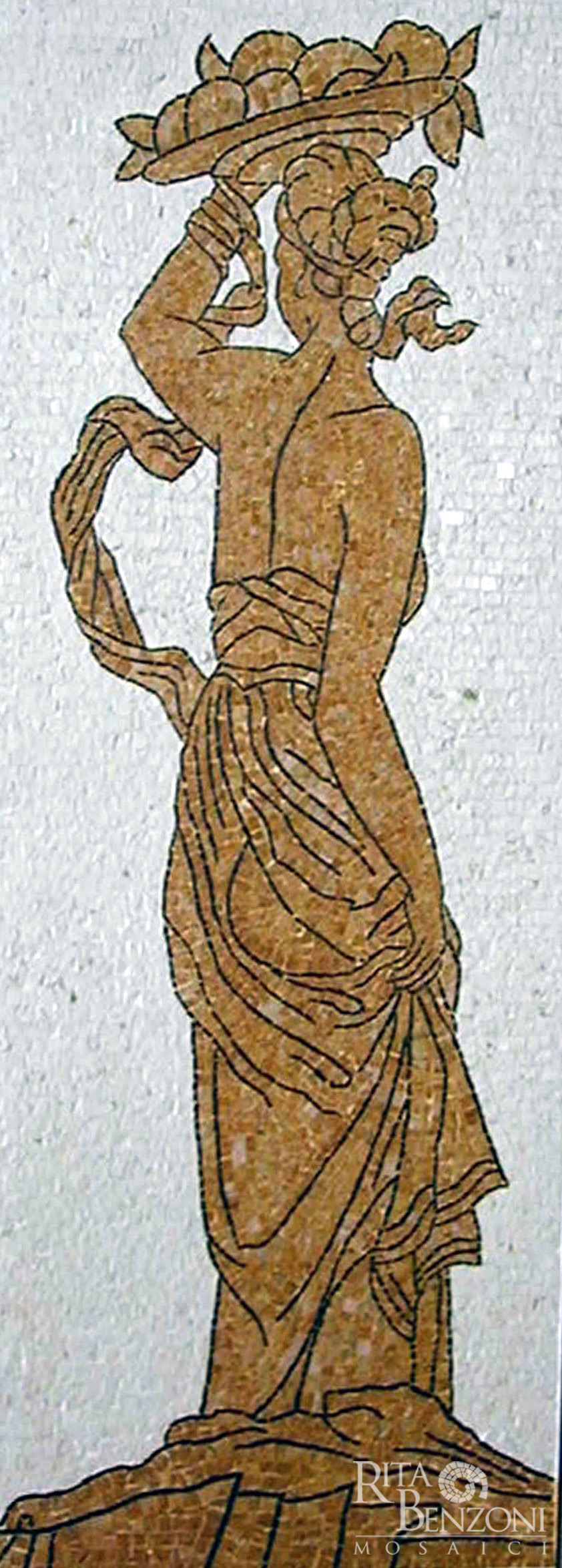 Figura classica mosaico in marmo