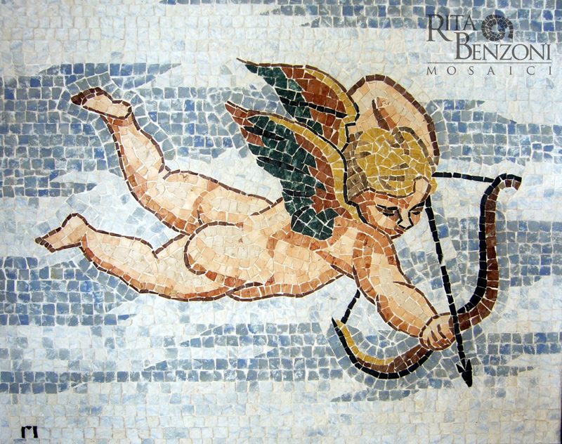 Amorino - mosaico in marmo