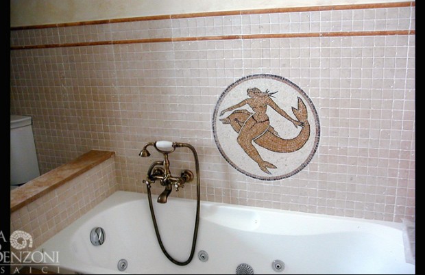 Bagno-marmo-mosaico-sirena-